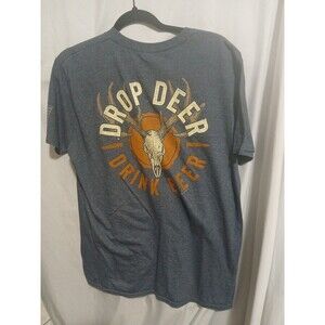 Buck Wear Mens Tee Size L Says Drop Deer Drink Beer